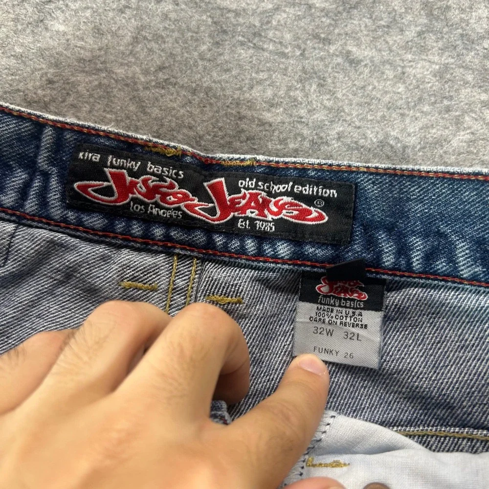 JNCO Jeans Funky Basics Men 32x32 Blue Wide Leg Baggy 90s Vintage Skater Denim